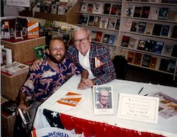 Ernie Harwell and San in Nicola’s Bookstore, Ann Arbor, in 1985